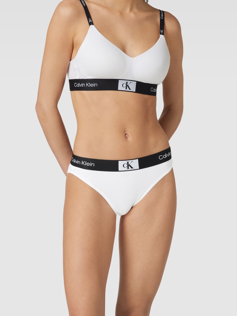 Slip mit elastischem Logo-Bund Modell 'MODERN' in weiß