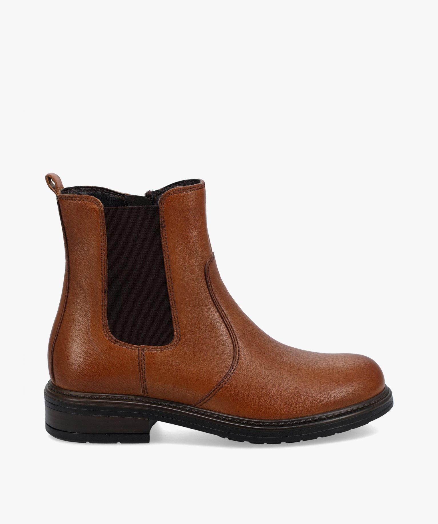 Boots fille style Chelsea unies dessus cuir - Tanéo camel | GEMO
