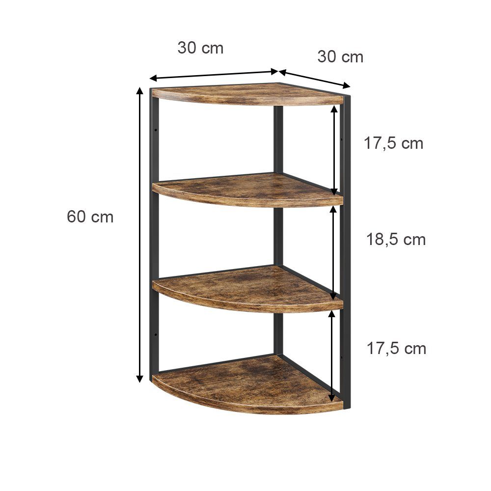Vicco Eckregal Standregal Raumteiler FYRK 3 Ebenen Antikholz-Optik