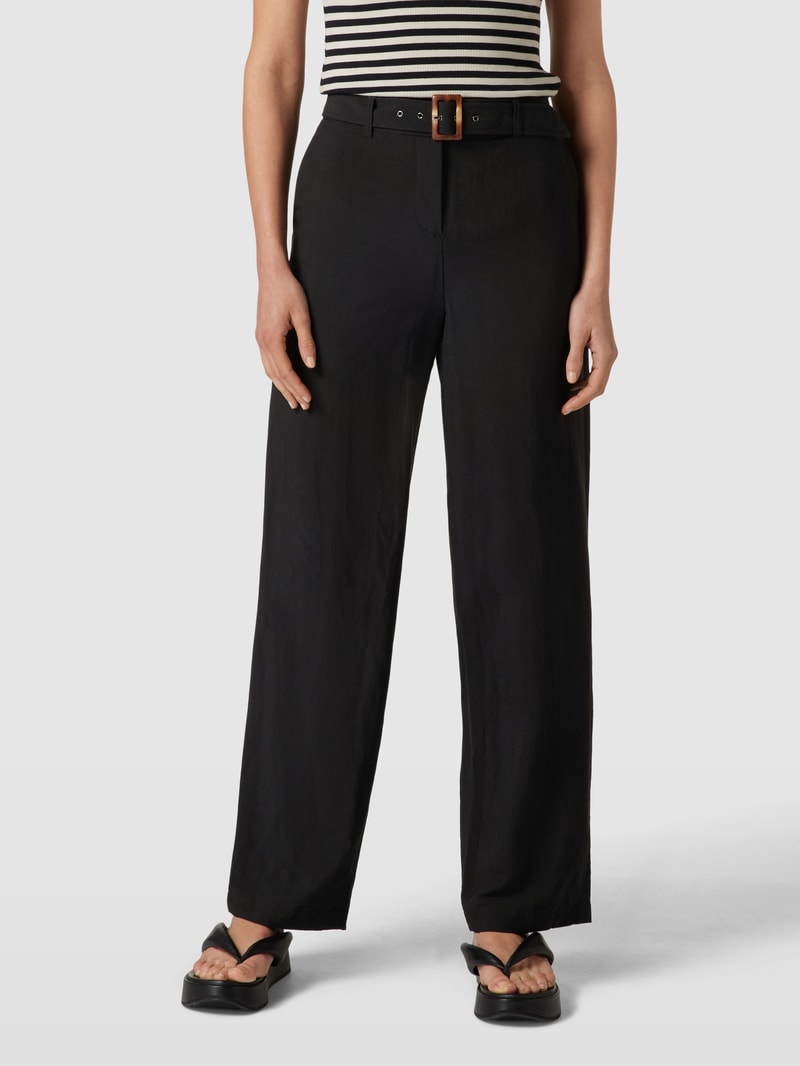 Stoffhose mit französischen Eingrifftaschen in schwarz