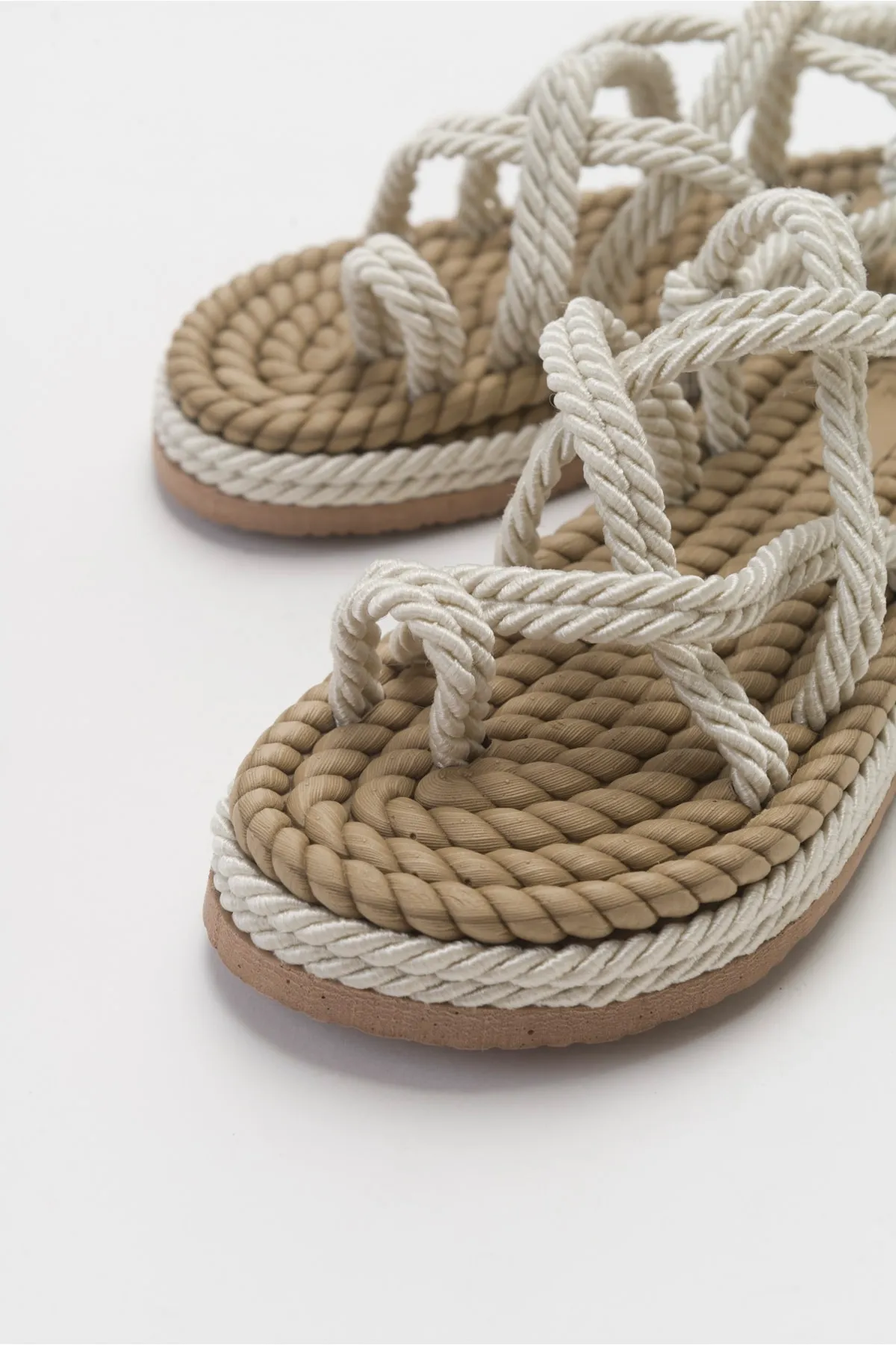 Luvi  Ip Beige Damensandalen