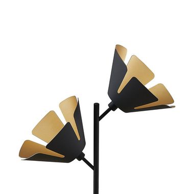 Lucande Tischleuchte Jemmily, Leuchtmittel nicht inklusive, Design, Stahl, Aluminium, Schwarz, gold, 2 flammig, E14, Designer