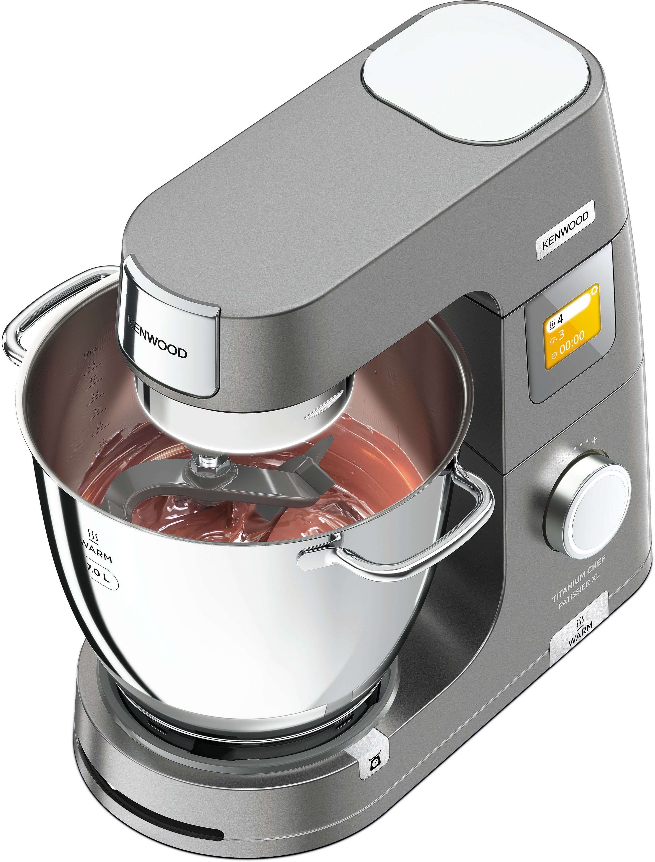 KENWOOD Küchenmaschine Titanium Chef Patissier XL KWL90.594SI, 1400 W, 7 l Schüssel, Wärmefunktion, zusätzliche 5 l Schüssel, inkl. umfangreiches Zubehör