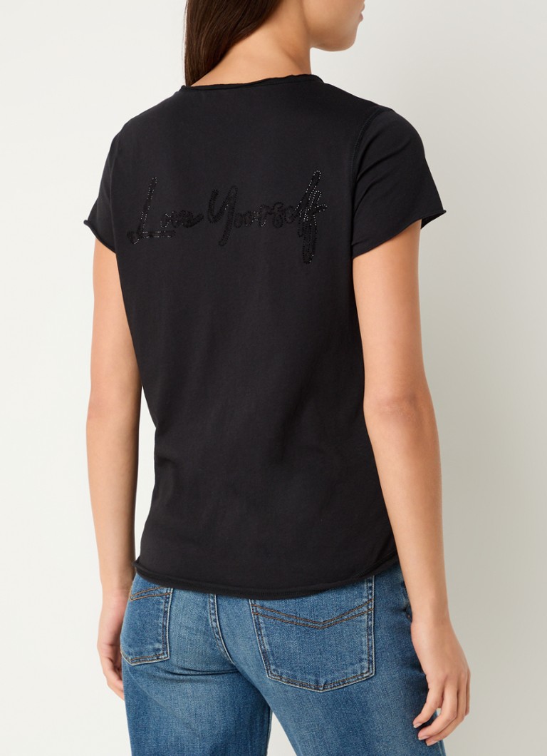 Zadig&Voltaire Tunisien T-shirt with rhinestones and V-neck