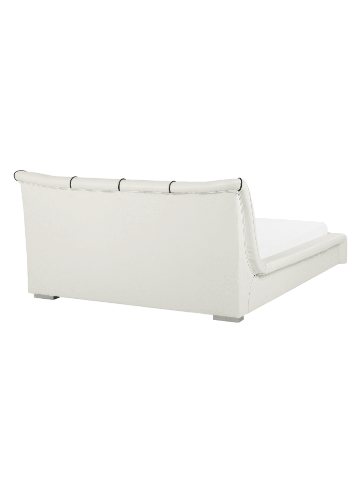Beliani Doppelbett NANTES in Weiß/Silber - (W) 168 x (H) 97 x (L) 237 cm günstig kaufen onesize