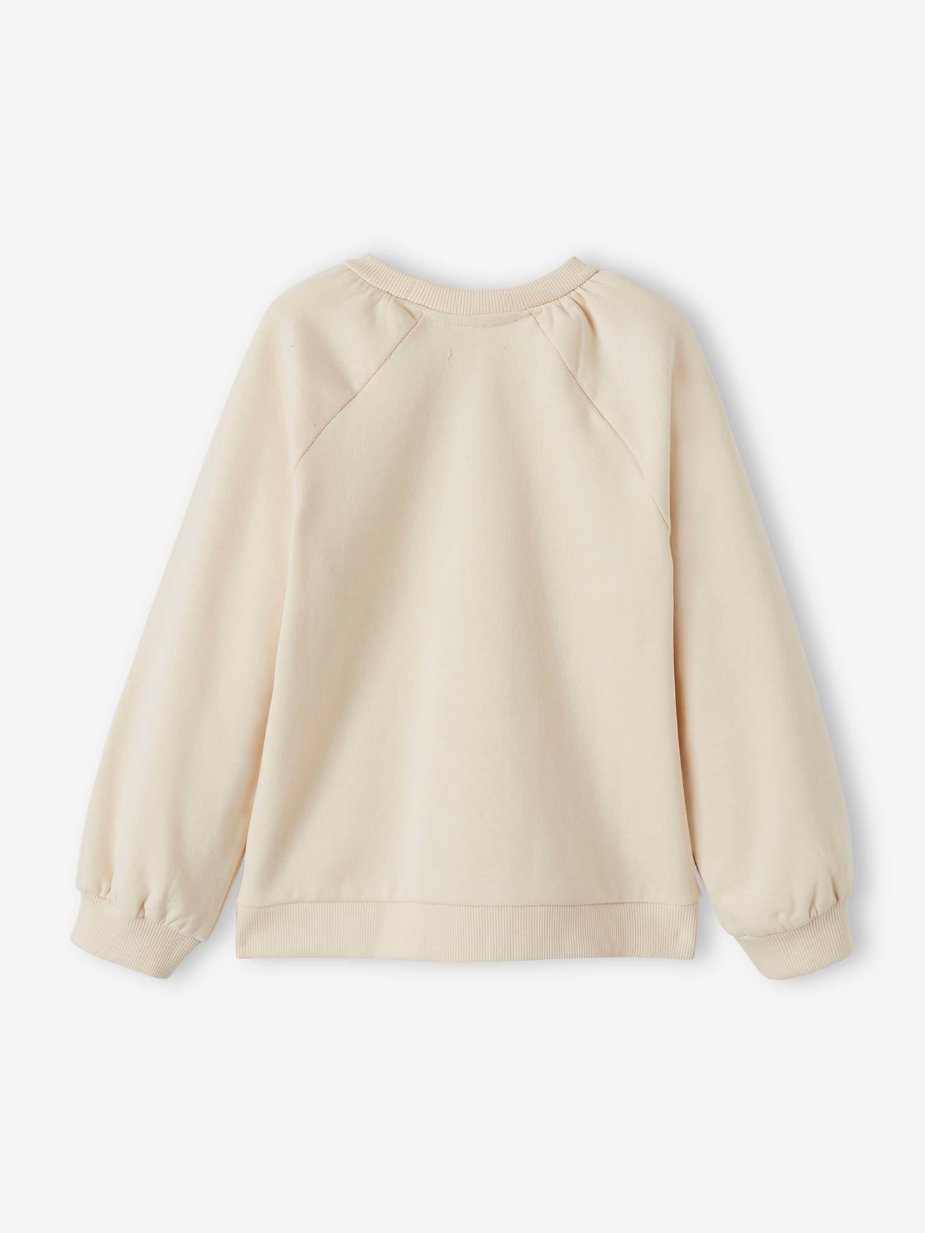 Sweat motif égérie avec détails fantaisie fille beige