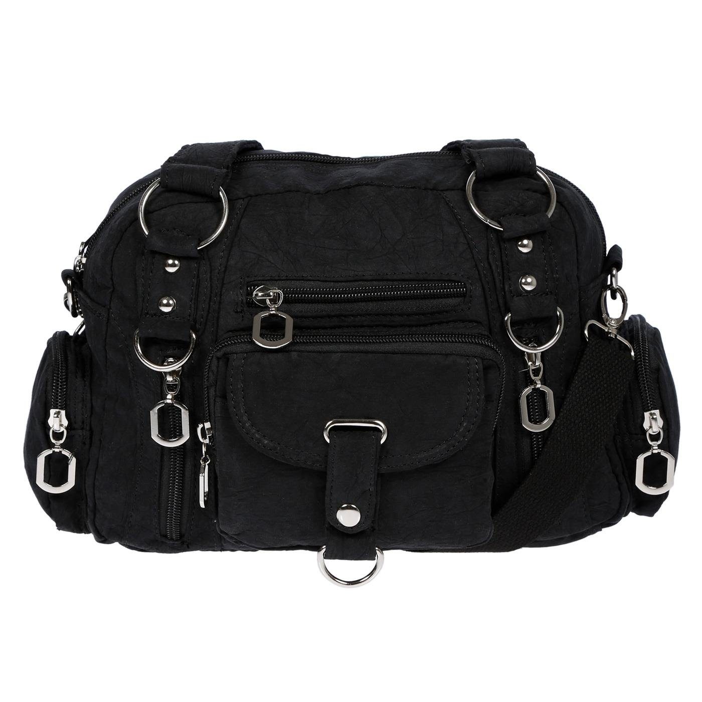 Christian Wippermann Henkeltasche Damenhandtasche Schultertasche Tasche Umhängetasche, Canvas Shopper Crossover Bag
