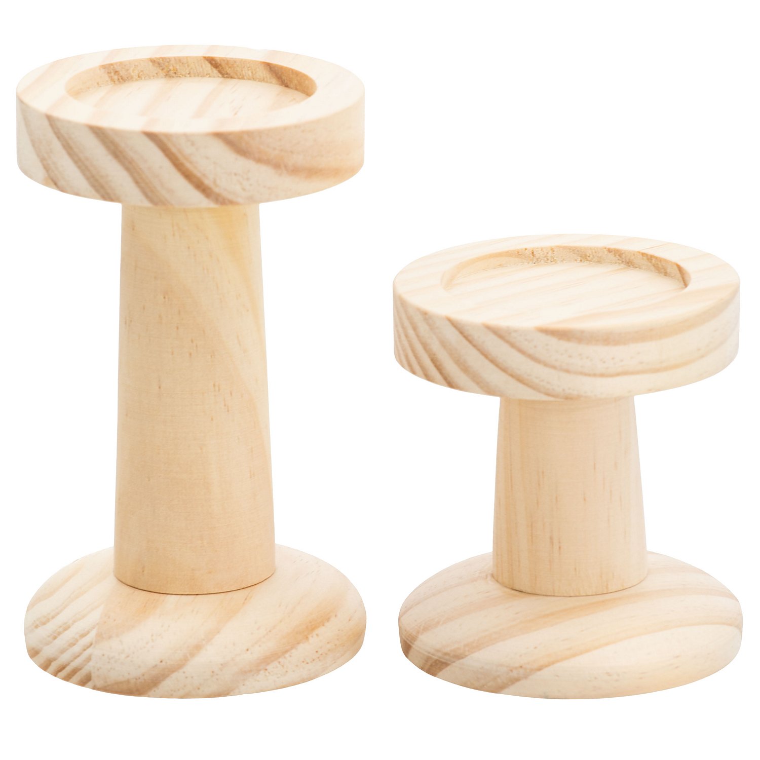 Kerzenhalter aus Holz, 2 Stück