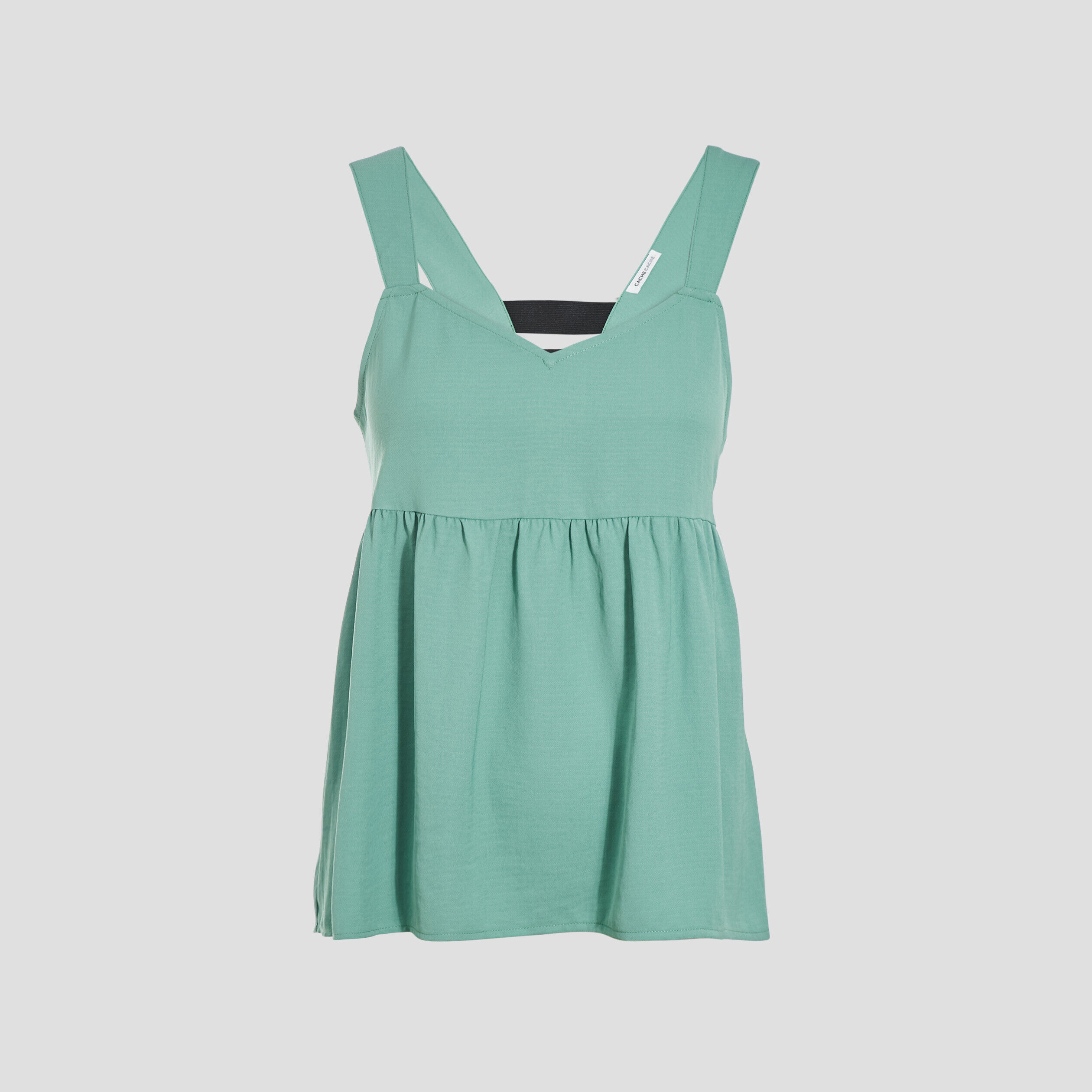 Blouse bretelles larges vert clair femme | Cache Cache
