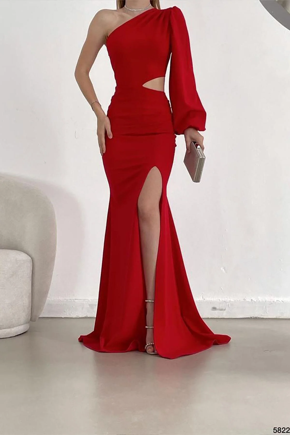 Deafox  Kleid - Rot - Meerjungfrau-Linie