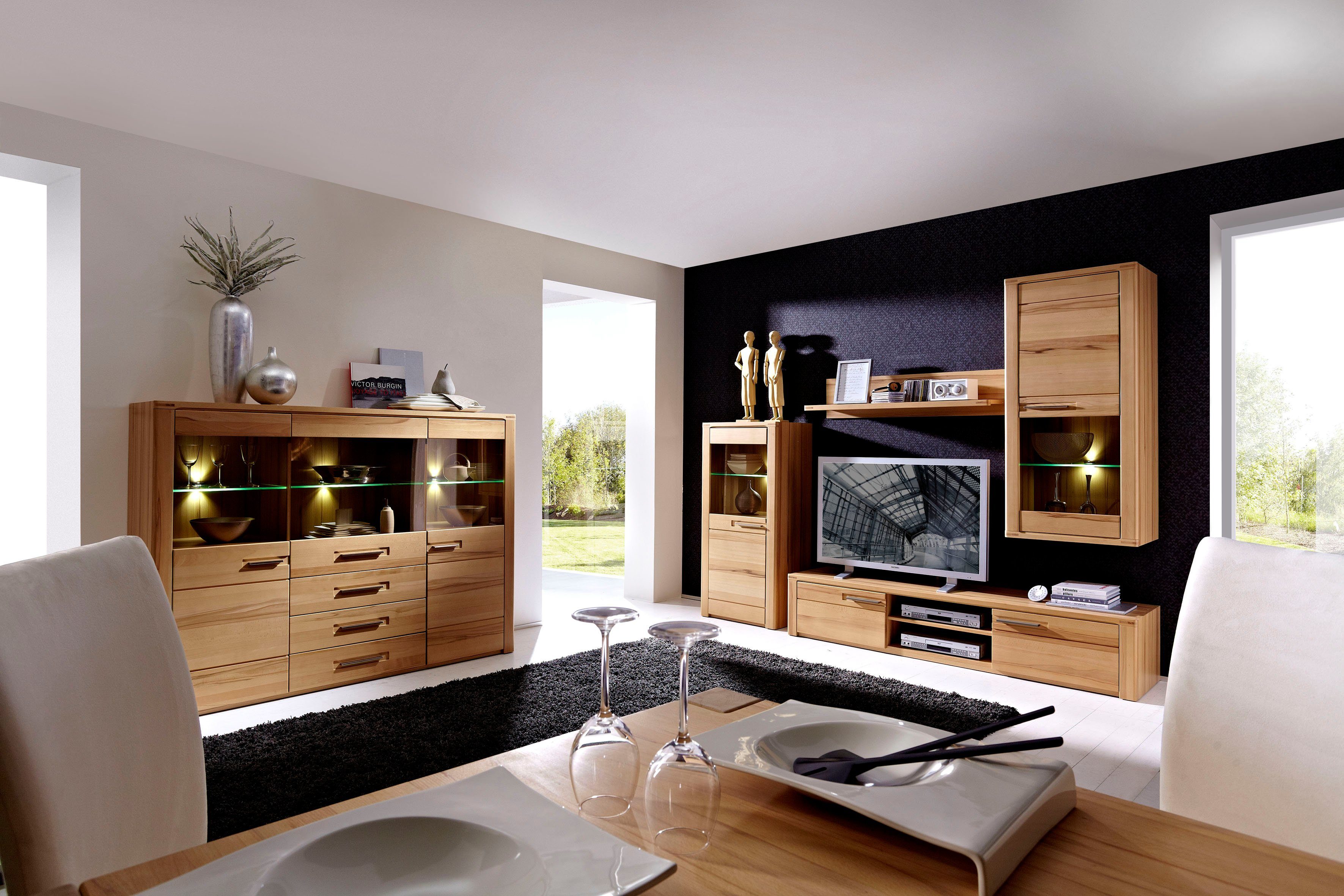 Innostyle Wohnwand Nature Plus, inkl. LED-Beleuchtung, mit Soft-Close-Funktion