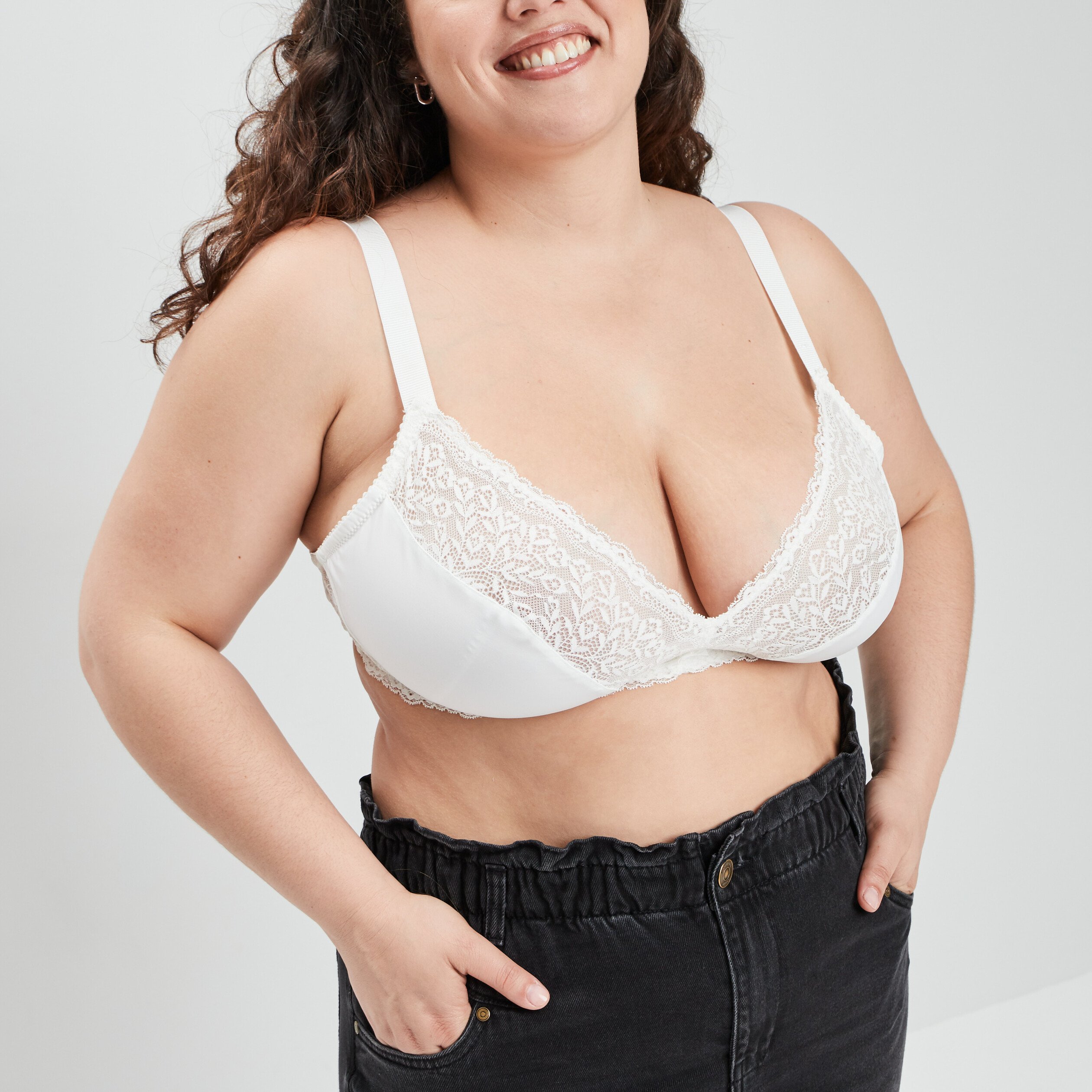 Soutien-gorge triangle blanc femme grande taille | La Halle