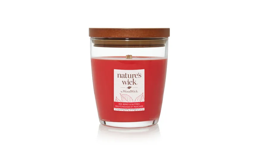 nature's wick Mittelgroße Kerze im Glas Redberry & Nutmeg rot