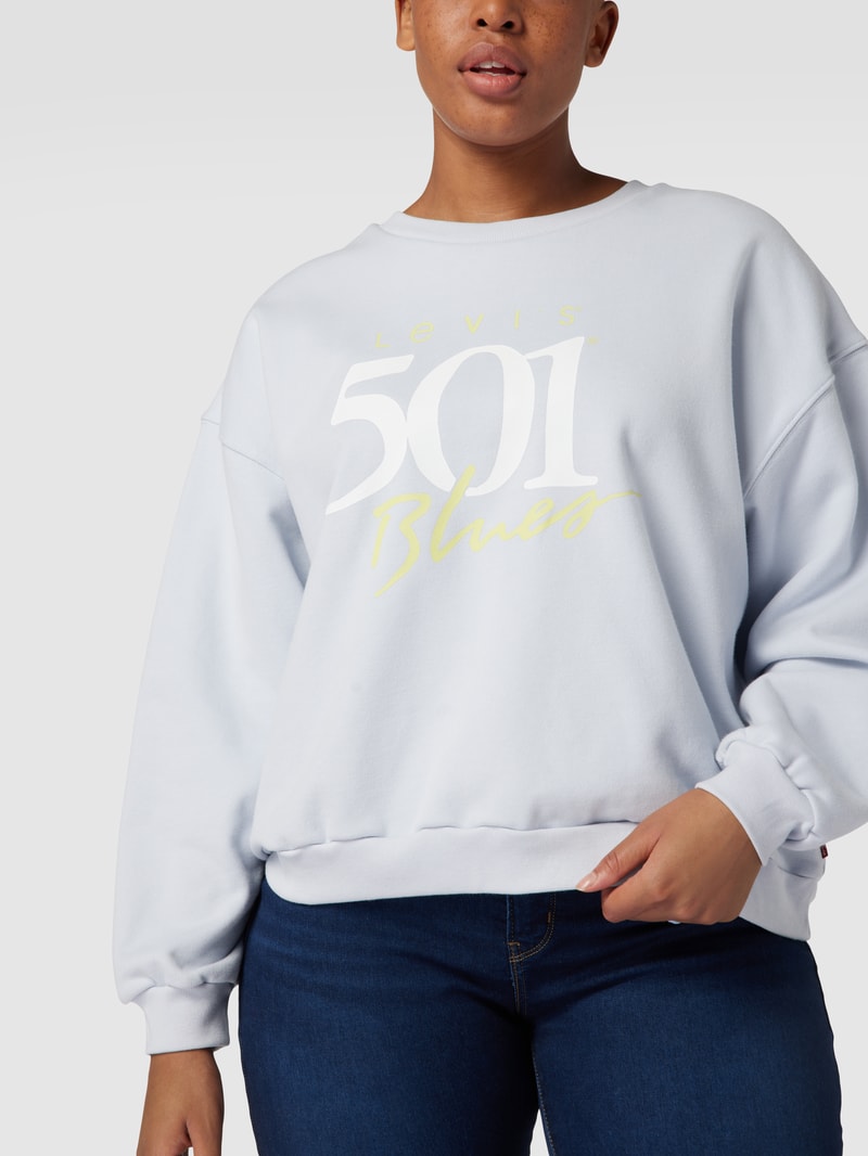 PLUS SIZE Sweatshirt mit Label-Print Modell 'Vintage' in jeans