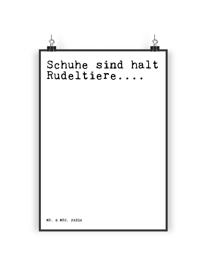Mr. & Mrs. Panda Poster Schuhe sind halt Rudeltiere....... mit S... in Weiß günstig kaufen