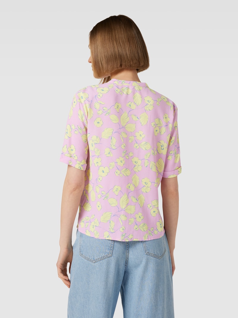 Bluse aus Viskose mit floralem Print in rosa