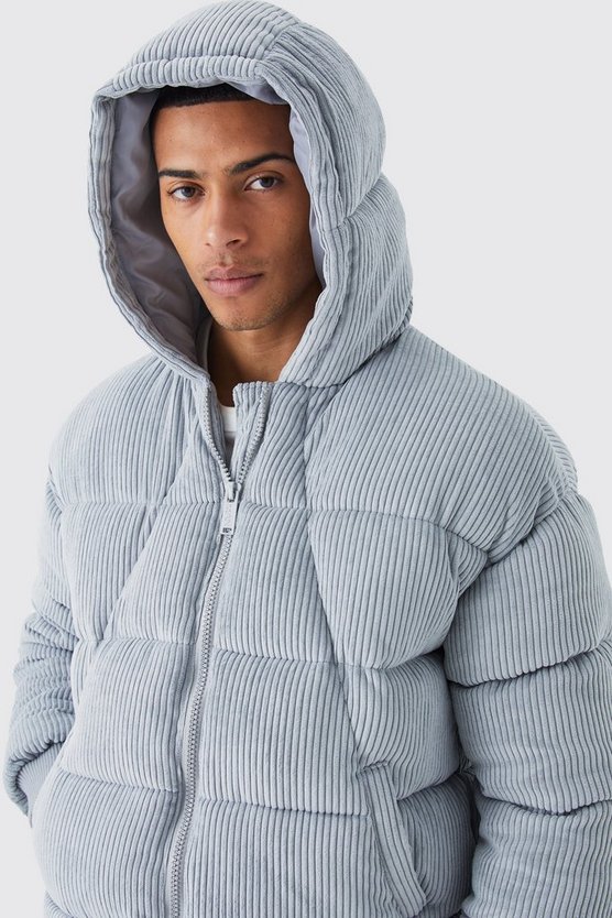 Kord-Steppjacke mit Kapuze