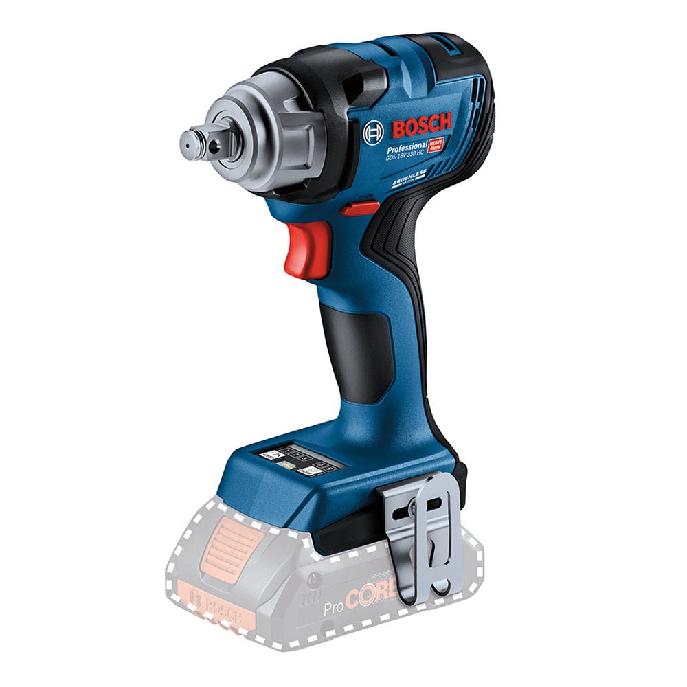 Conjunto de Chaves de Impacto sem Escova BOSCH 18V 2 x 5.0 Ah 1/2 polegada GDS 18 V-330 HC 06019L5041