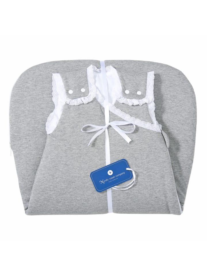nordic coast company  Baby Schlafsack Grau mit Spitze günstig kaufen