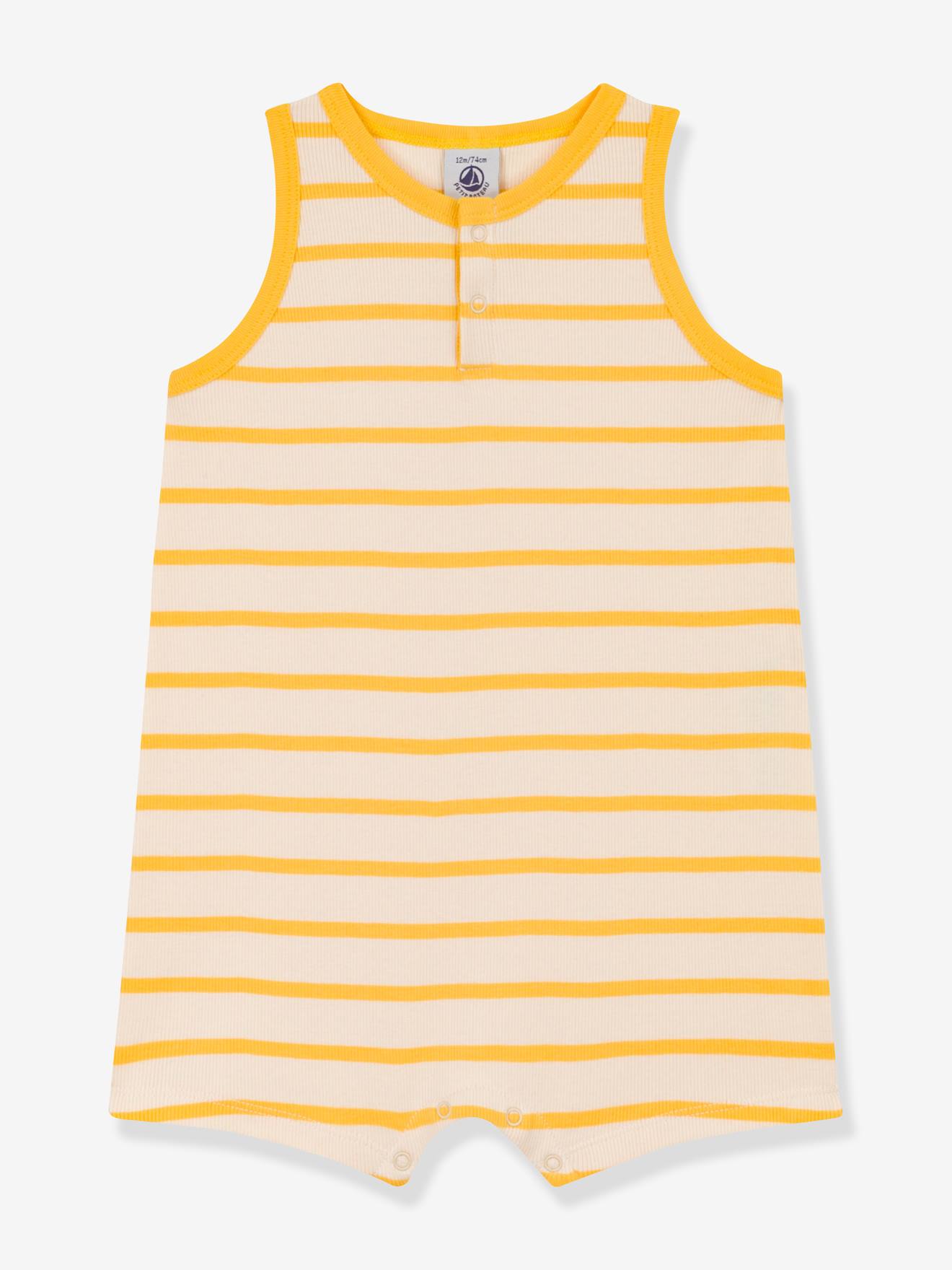 Combinaison courte en coton bio PETIT BATEAU beige