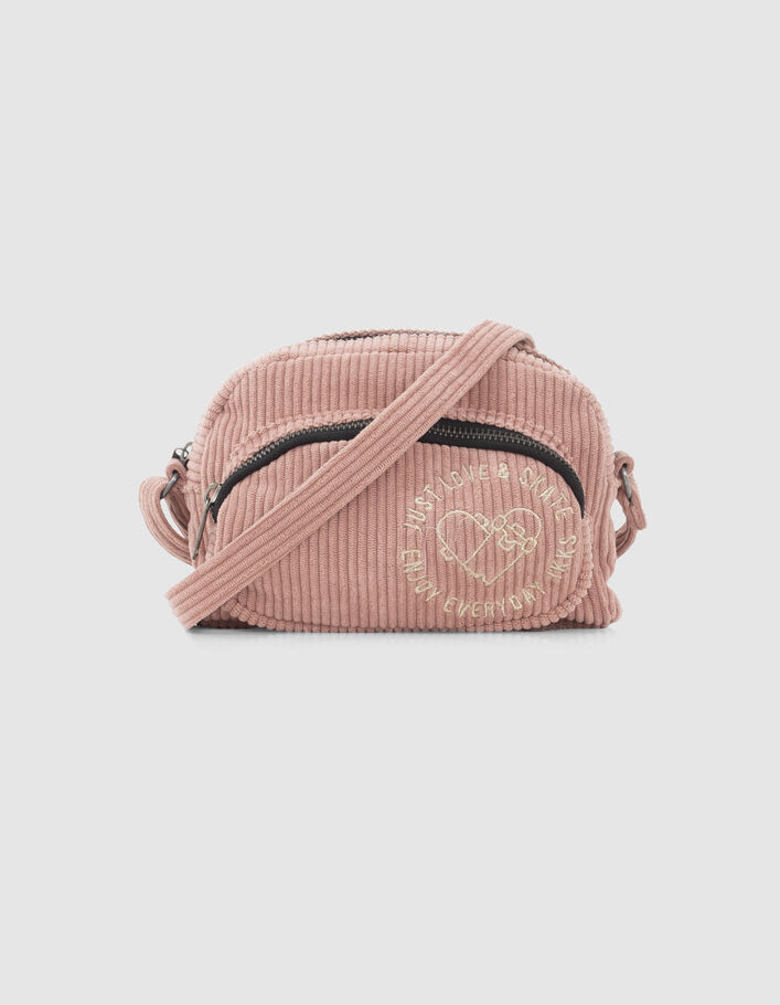 Sac à main rose velours côtelé fille