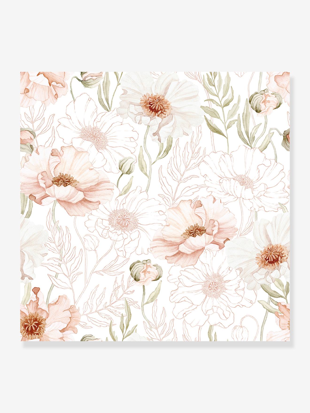Papier peint Coquelicots Poppies LILIPINSO rose nude