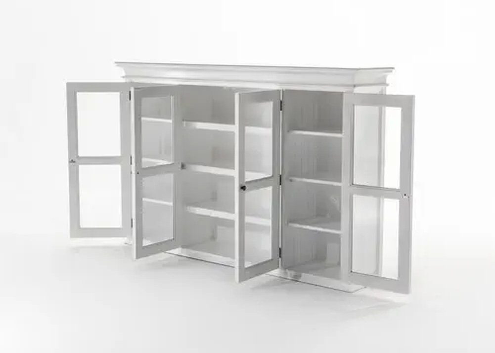 Novasolo Küchenbuffet Halifax Bücherschrank mit 4 Glastüren