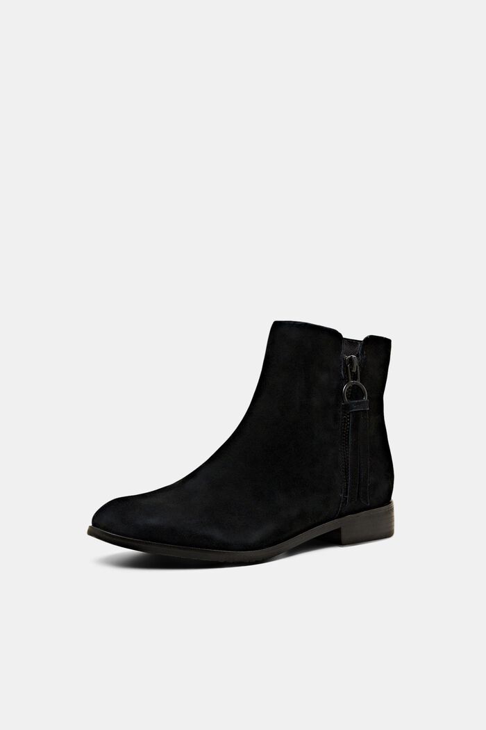 Rauleder-Boots mit Reißverschluss