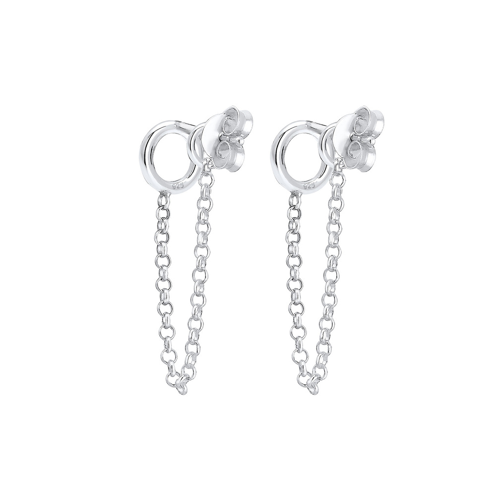 Elli Elli Boucles d'Oreilles Femme Geo du Cercle en Argent Sterling 925 Boucles d'oreilles