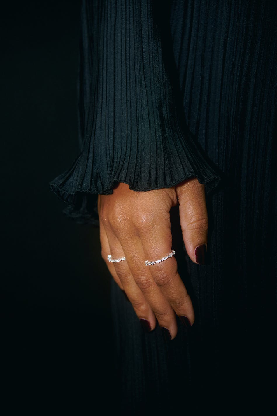 Crystal silver ring