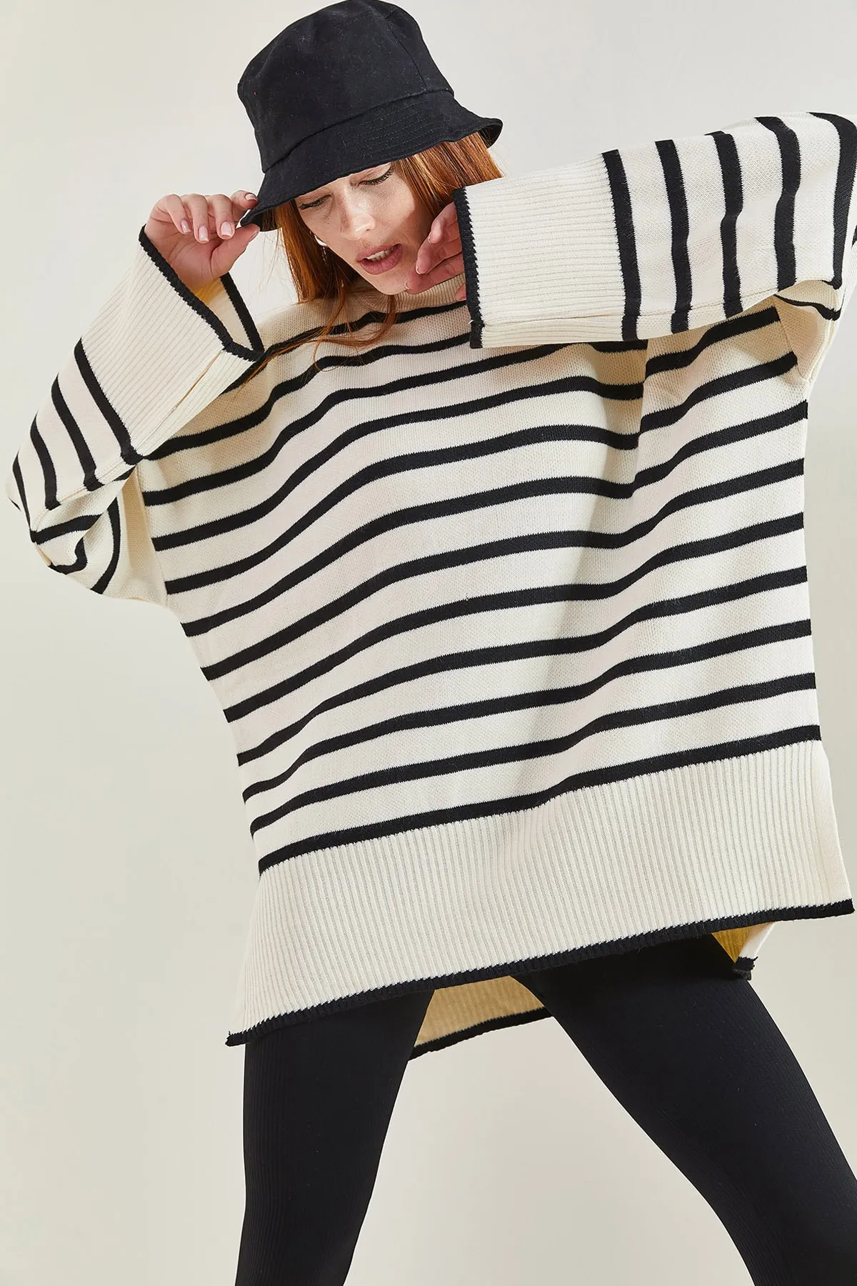 Bianco Lucci  Gestreifter Oversize-Strickpullover für Damen