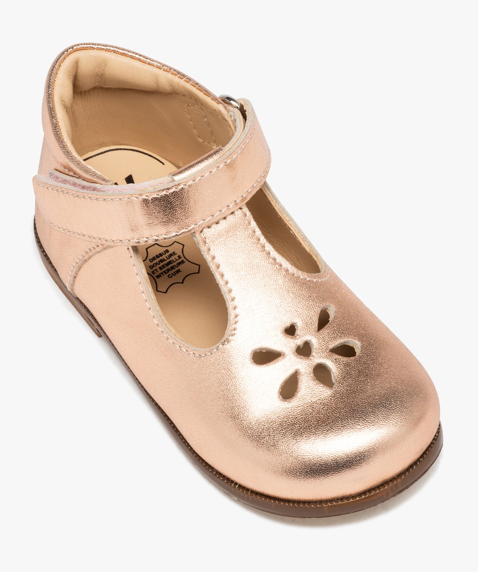 Babies premiers pas bébé fille dessus ajouré en cuir bril... rose | GEMO