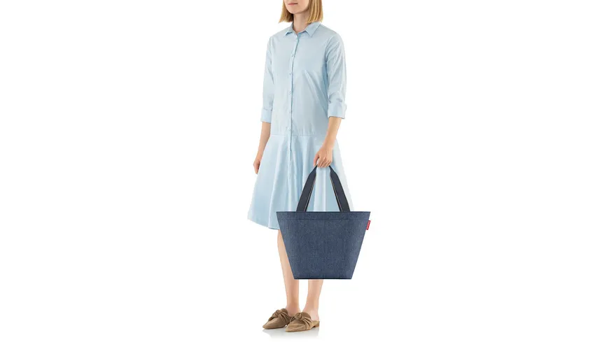 reisenthel Shopper Herringbone M dark blue