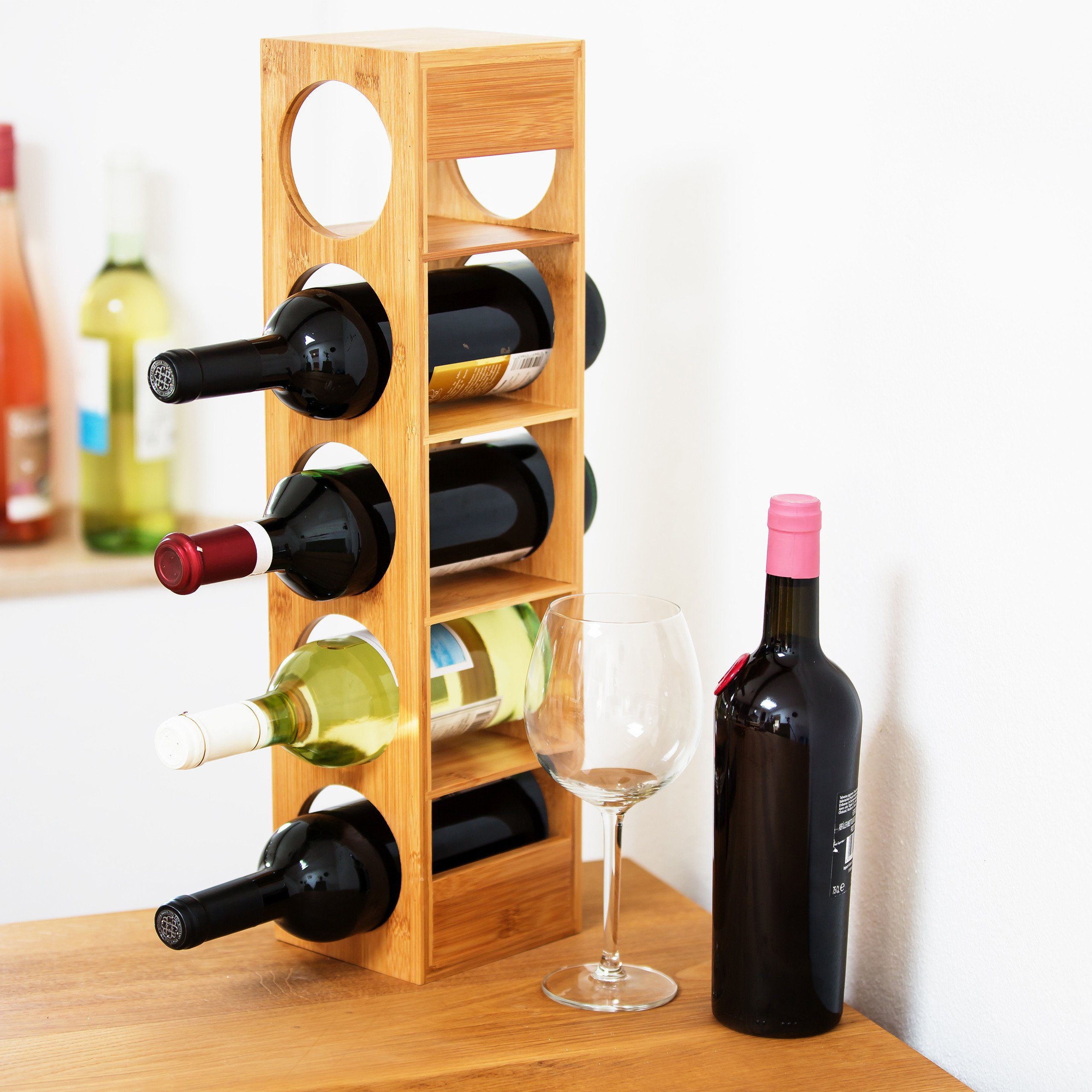 relaxdays Weinregal 2 x Weinregal Bambus