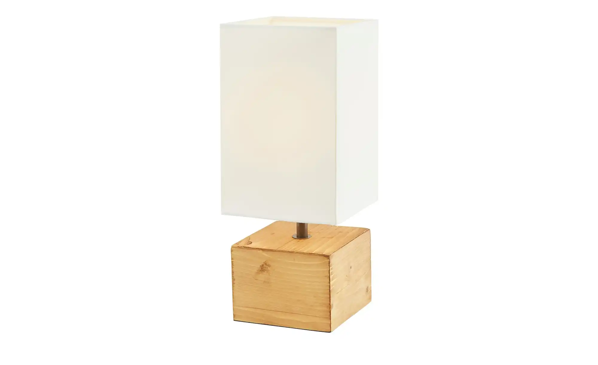 Trio Tischleuchte, 1-flammig, Holz/ Stoffschirm weiß