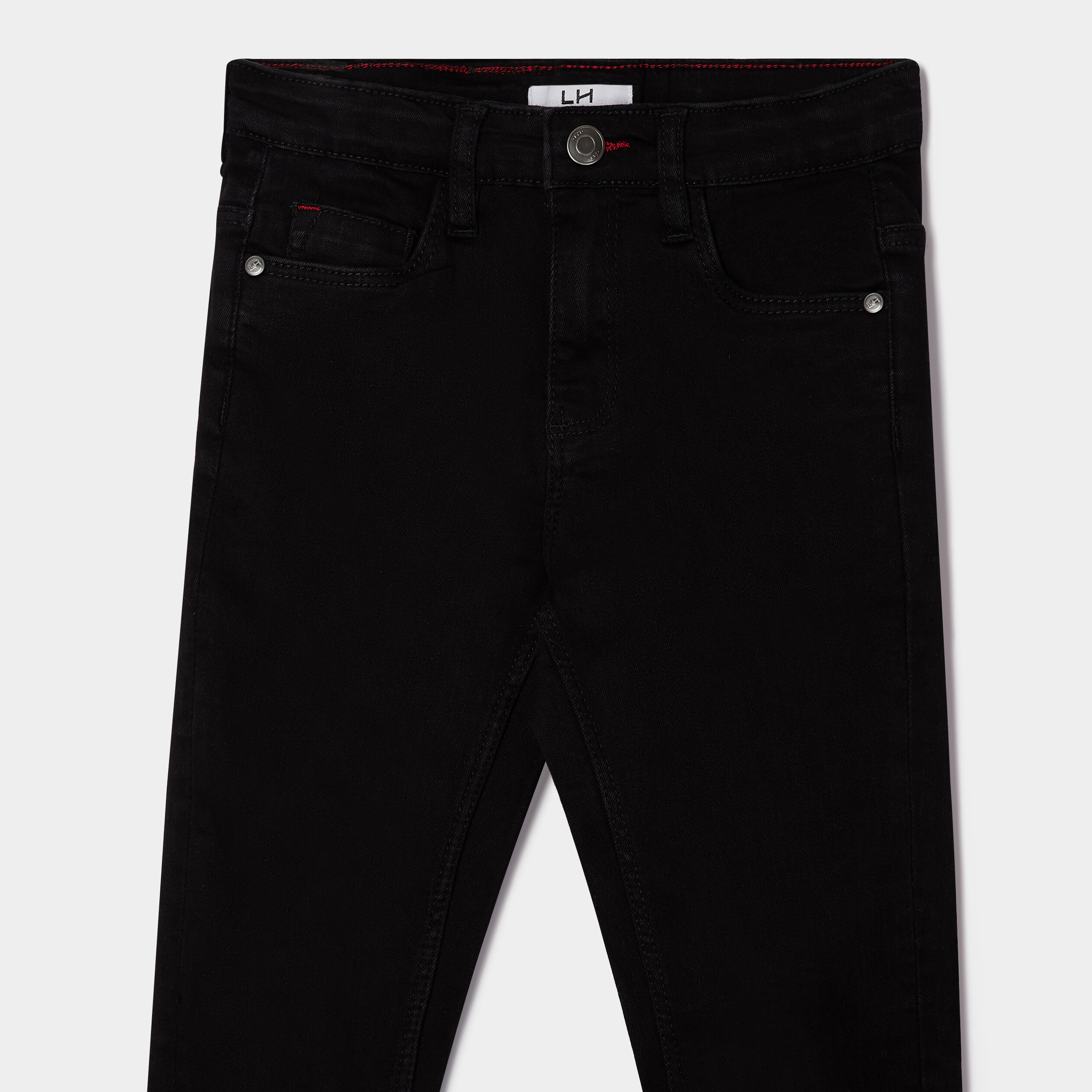 Jeans skinny taille ajustable effet usé noir garçon | La Halle