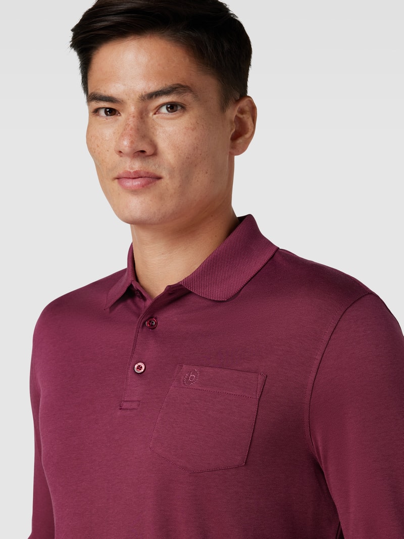 Poloshirt mit Brusttasche in aubergine