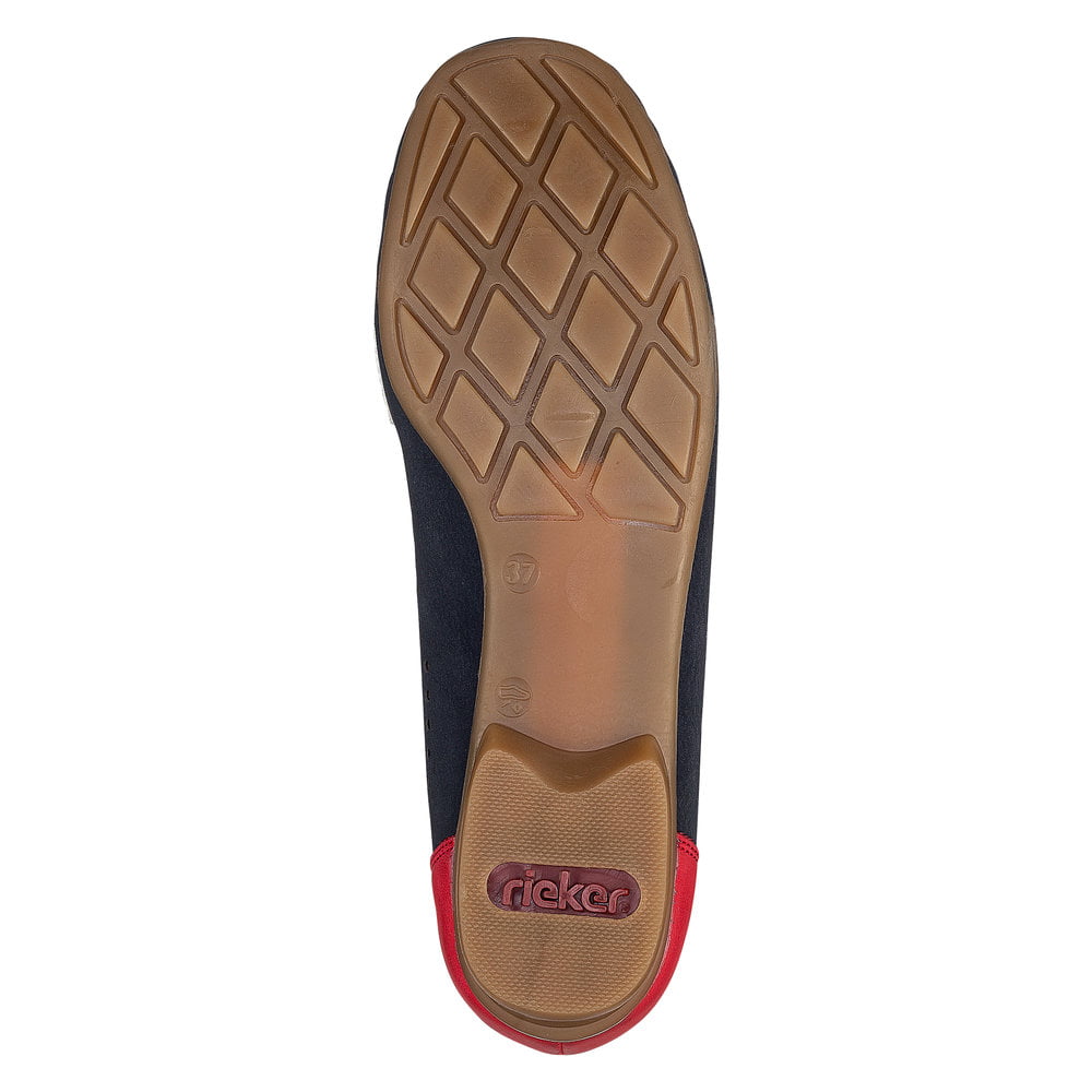 Rieker Damen Ballerinas ozeanblau-feuerrot