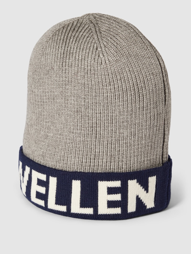 Beanie mit Label-Stitching in marineblau