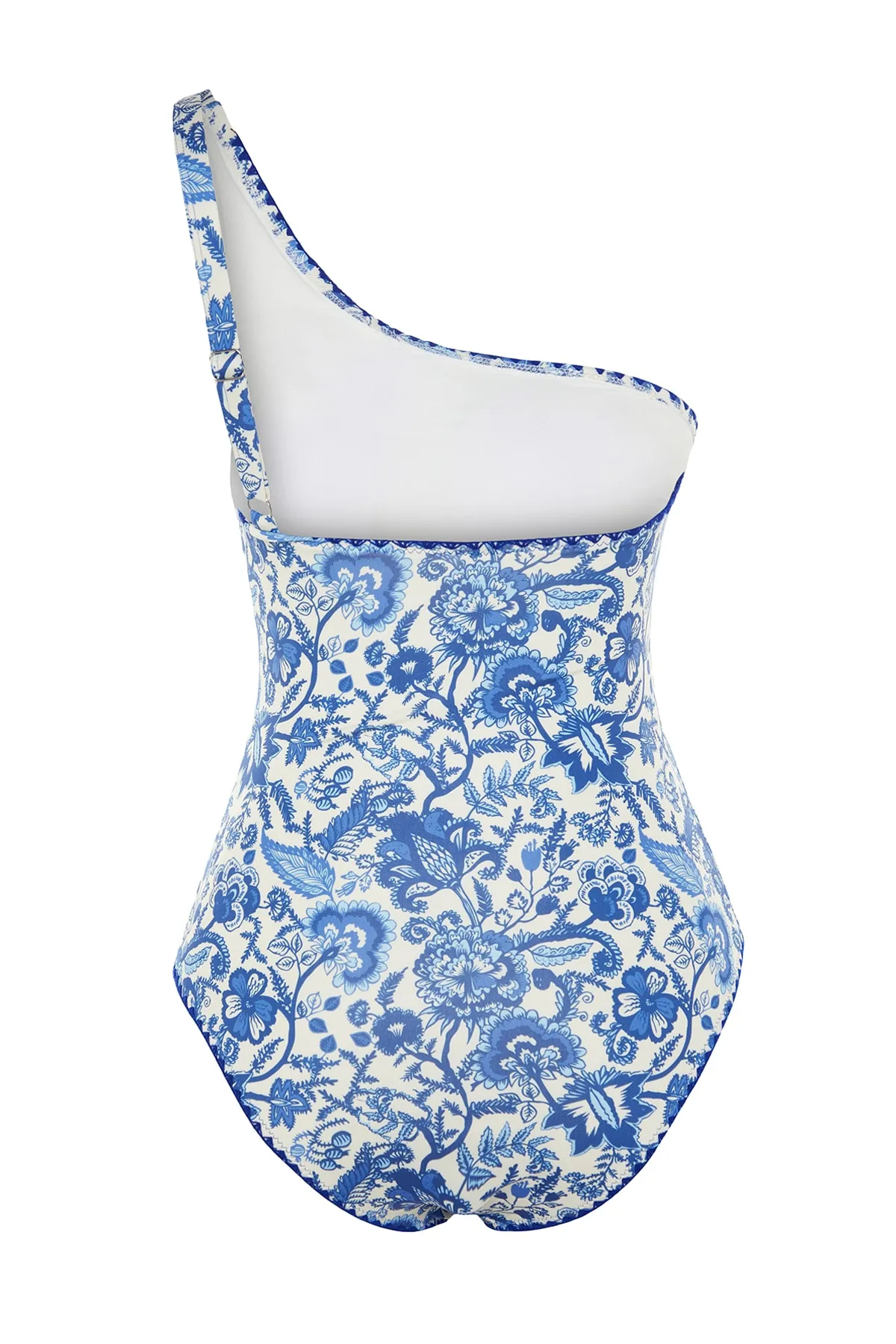 Trendyol Collection  Badeanzug mit Blumenmuster, einer Schulter und Stickereien, normaler Beinlänge TBESS23MA00343