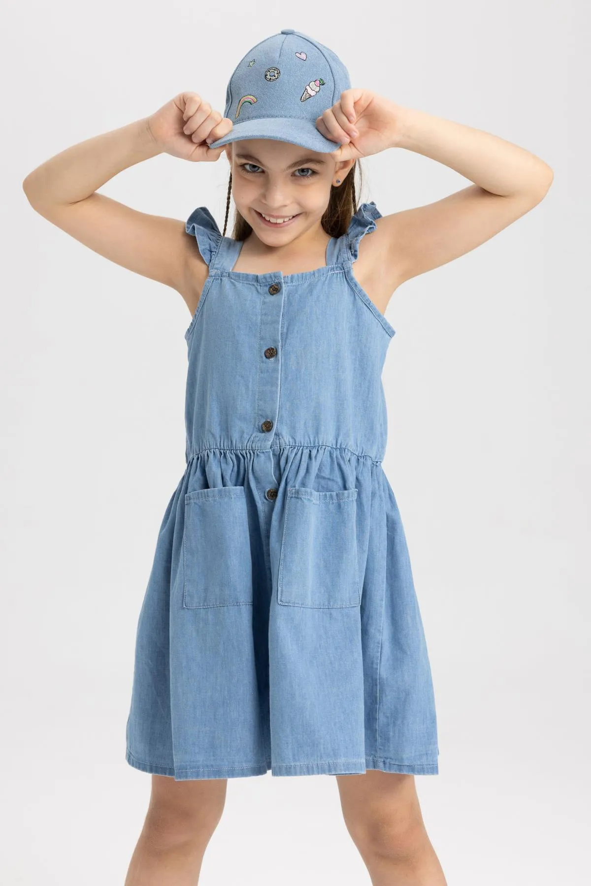 DeFacto  Ärmelloses Jeanskleid mit Relax-Fit für Mädchen X9991a622sm