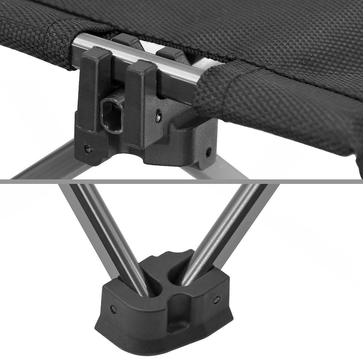 MidGard Klapptisch leichter Falttisch aus Aluminium-Gestänge und Polyesterbezug Schwarz