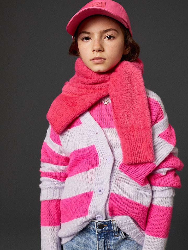 Benetton Cardigan in Rot/ Weiß günstig kaufen
