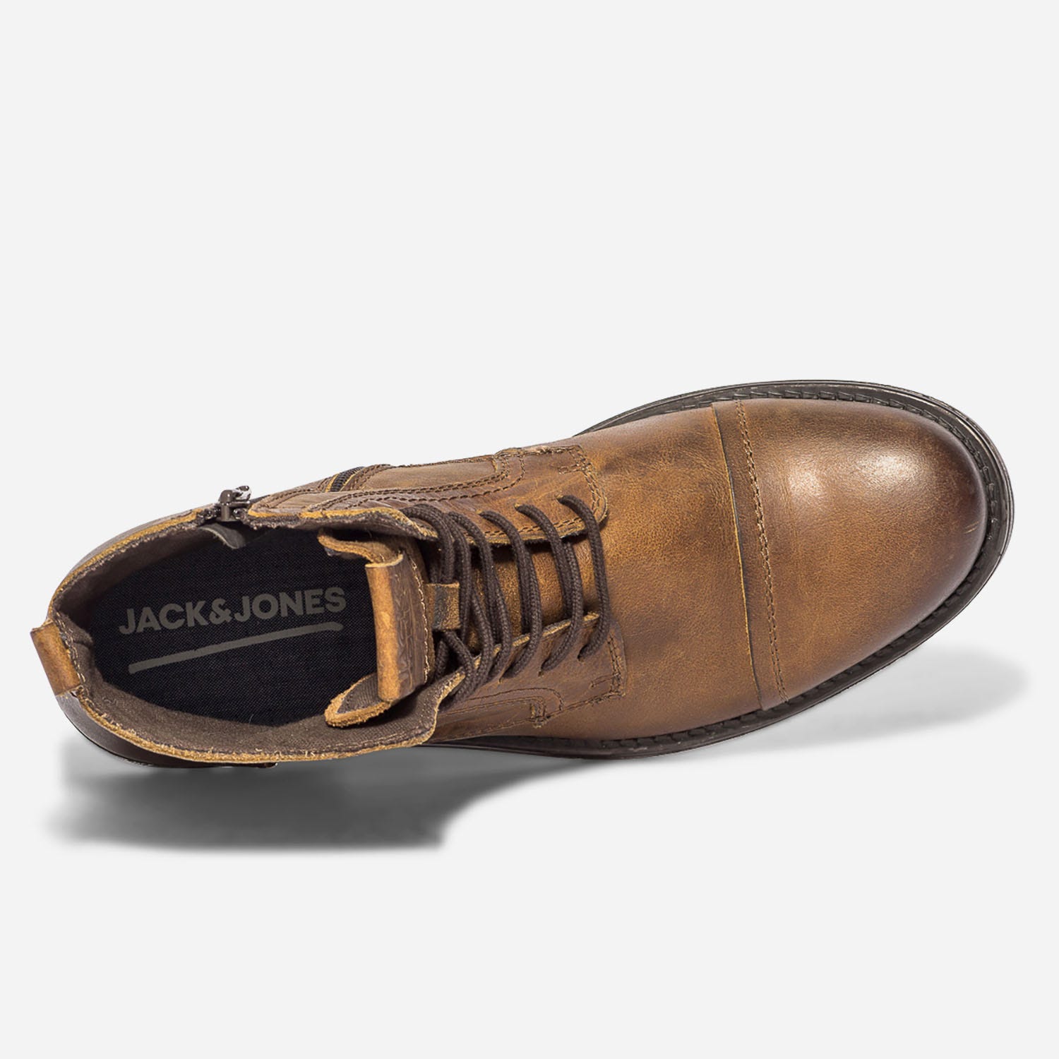 Boots JACK & JONES marron en cuir