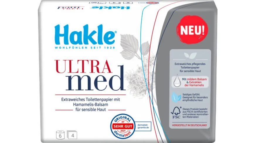 Hakle Ultra med 6er, weiß 4-lagig 130 Blatt
