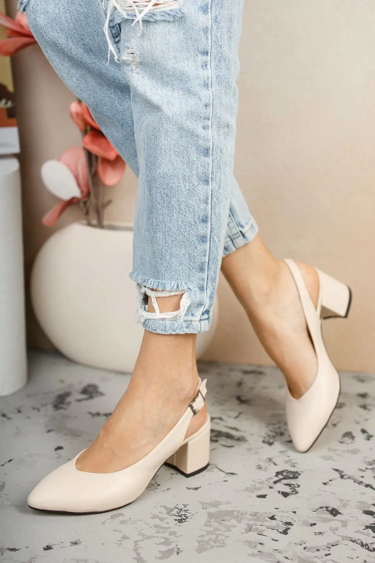 MUGGO  Gzhw711 Garantiert Damen-Schuhe mit offenem Rücken, klassischer Alltagsstil, stilvolle und bequeme Schuhe mit Absatz
