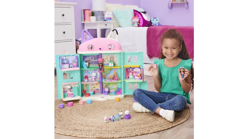 Spin Master Gabby‘s Dollhouse, Figuren Geschenkset, Gabby mit 6 Katzenfiguren und 1 Cat Delivery Überraschungsbox bunt