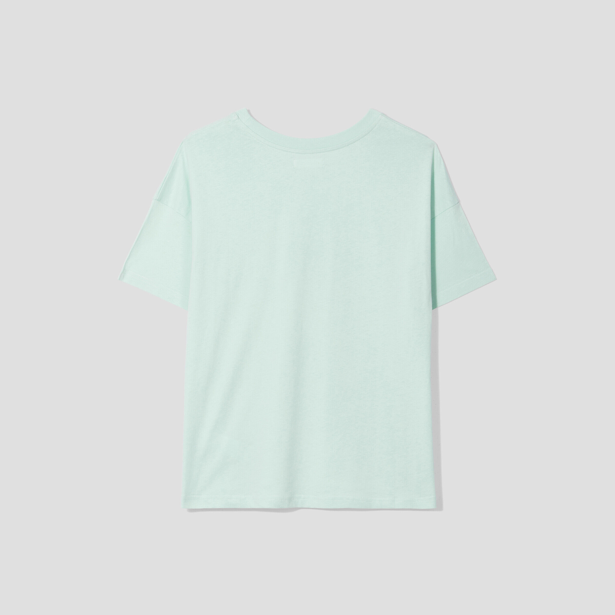 T-shirt oversize col rond vert pastel femme | Cache Cache