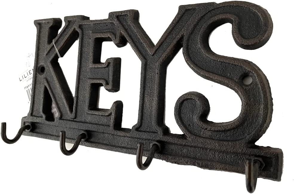 LB H&F Lilienburg Schlüsselbrett Schlüsselhaken Schlüsselbrett Schlüsselhaken Schlüsselkasten, (massiv Schlüsselorganizer Schlüsselaufbewahrung Haken Halter für Schlüssel Schlüsselboard Metall massiv Schlüsselaufhänger Gusseisen Landhaus), Schlüsselh