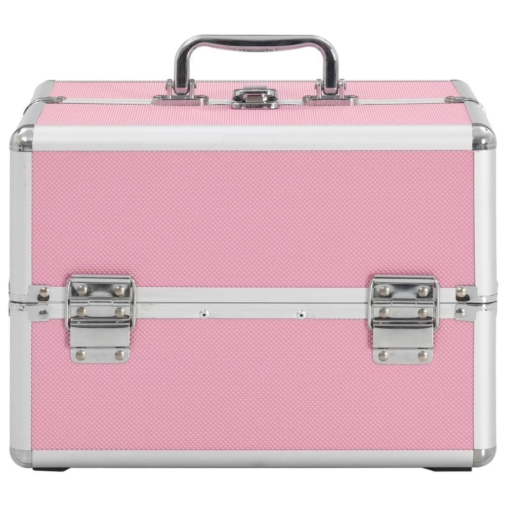 vidaXL Kosmetik-Koffer Kosmetikkoffer 22x30x21 cm Rosa Aluminium